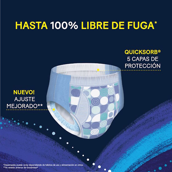 Pantaloncitos Goodnites Niño, Talla G, 11 uds
